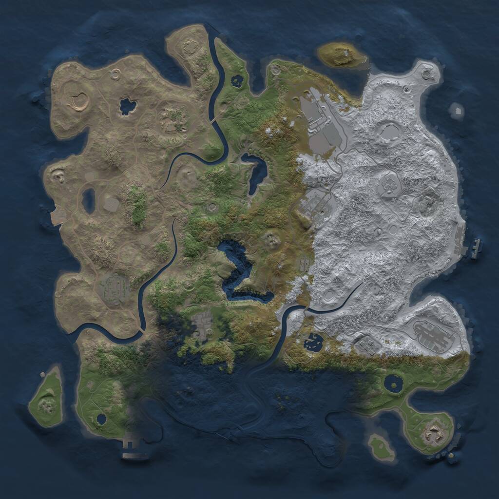 Rust Map: Procedural Map, Size: 4000, Seed: 378467169, 16 Monuments