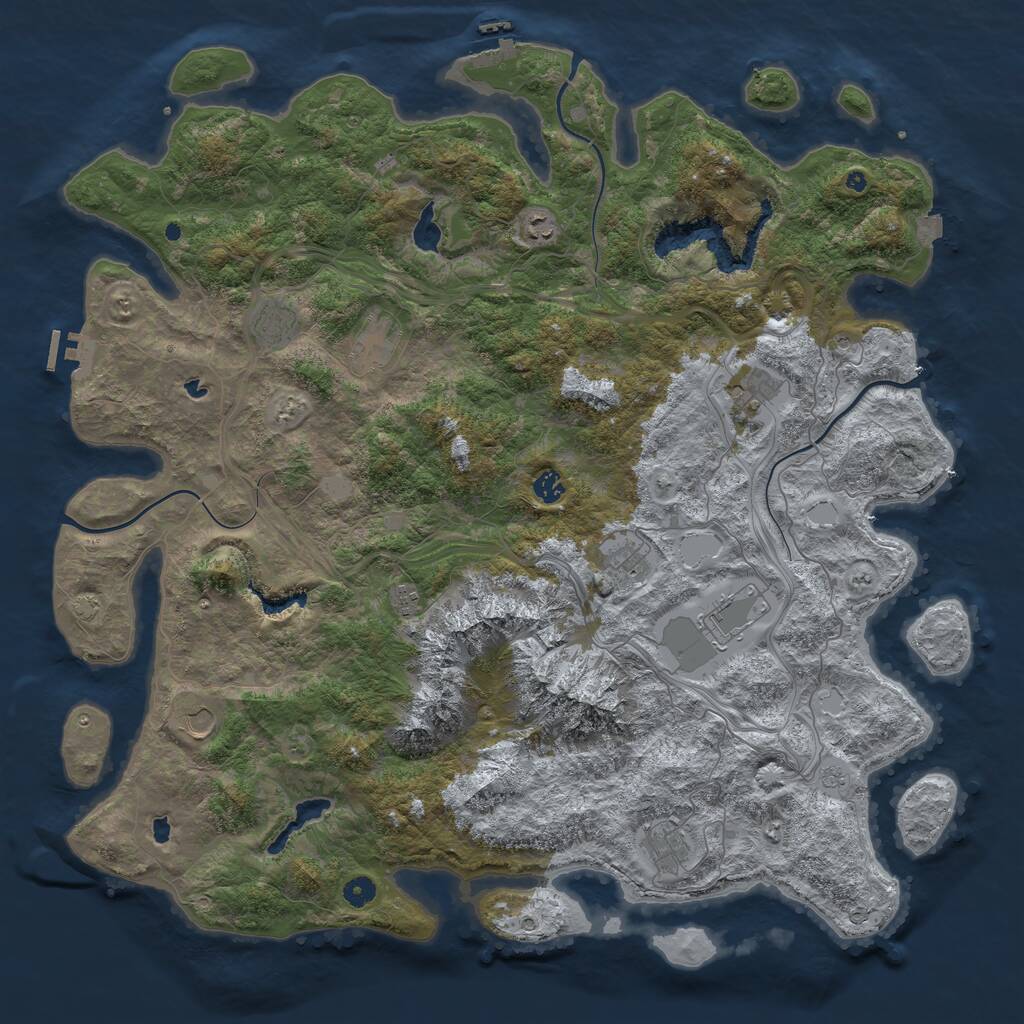 Rust Map: Procedural Map, Size: 5000, Seed: 1758410087, 16 Monuments