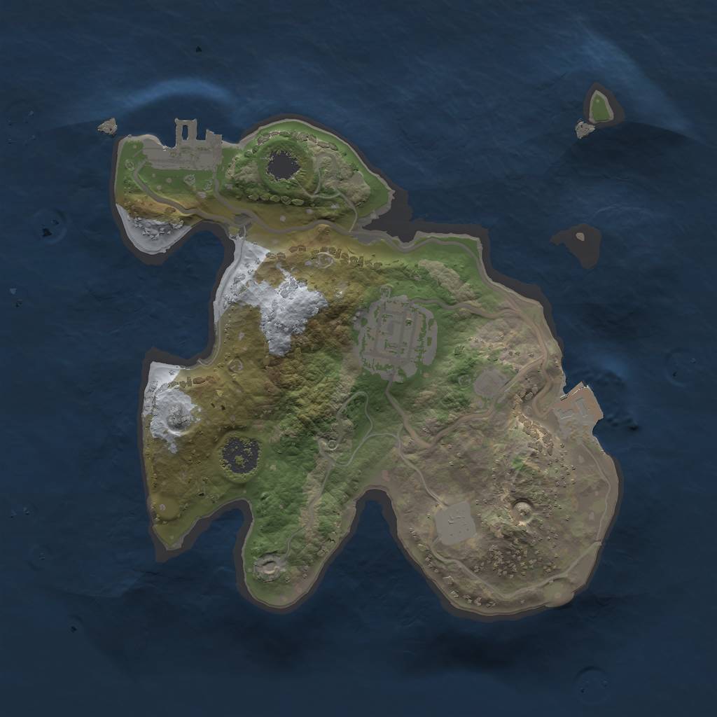 Rust Map: Procedural Map, Size: 2000, Seed: 1312187006, 5 Monuments