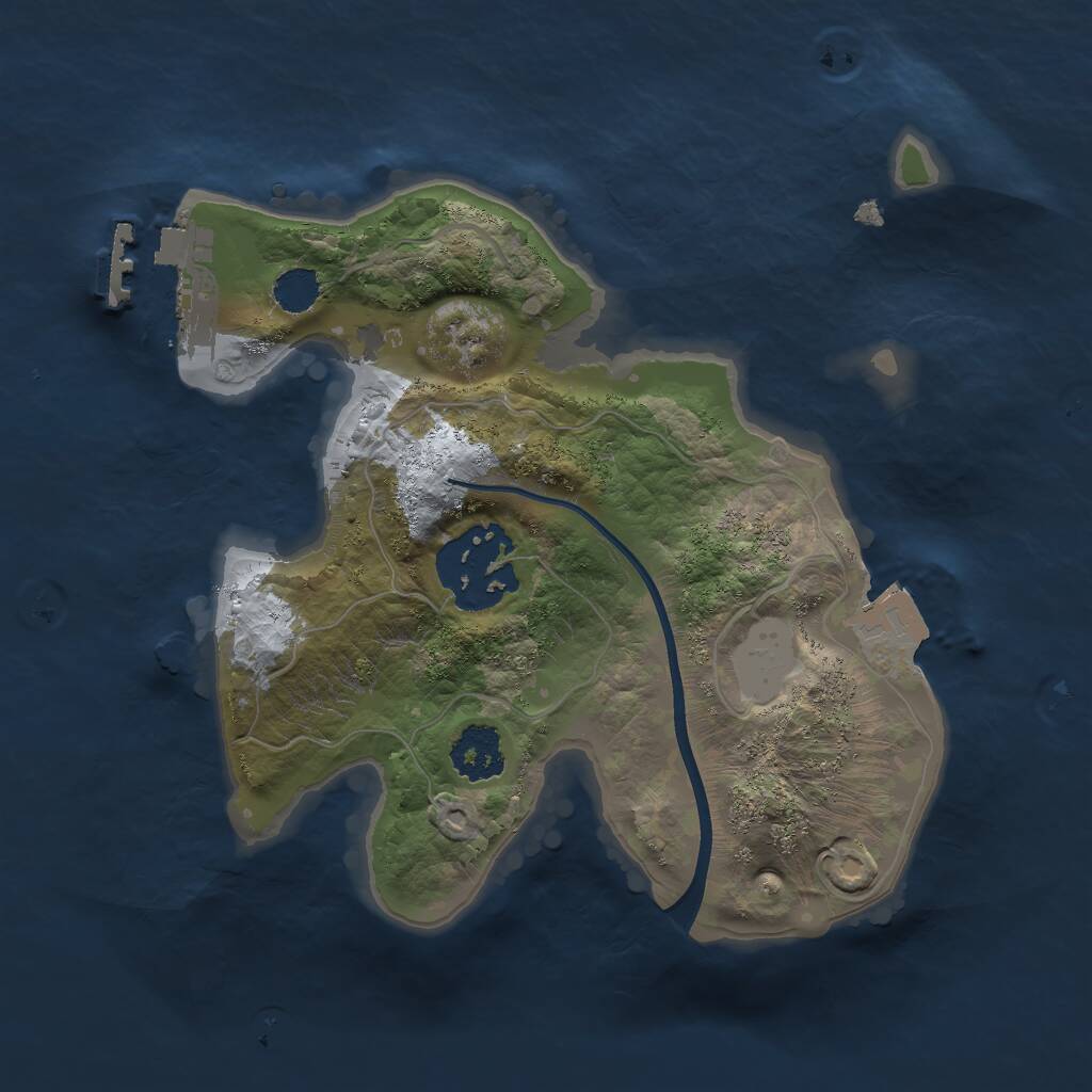 Rust Map: Procedural Map, Size: 2000, Seed: 1312187006, 3 Monuments