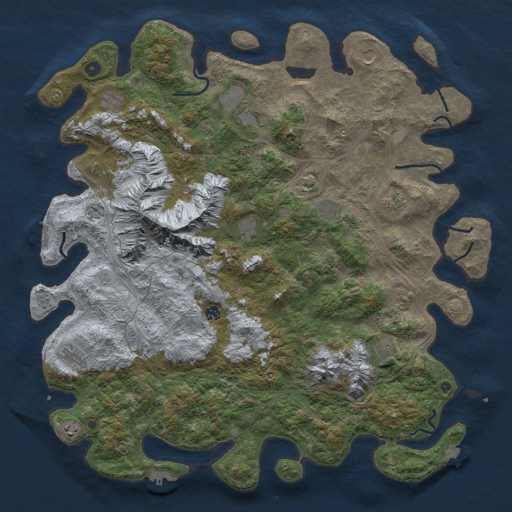 Rust Map: Procedural Map, Size: 5200, Seed: 584072290, 19 Monuments