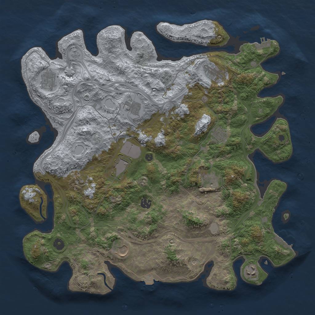 Rust Map: Procedural Map, Size: 4250, Seed: 2045595280, 19 Monuments