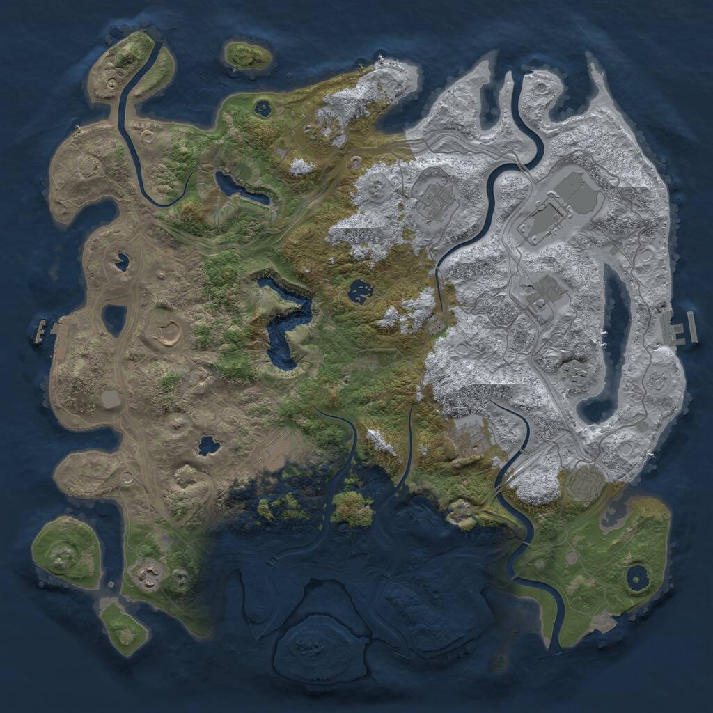 Rust Map: Procedural Map, Size: 4500, Seed: 2018358099, 17 Monuments
