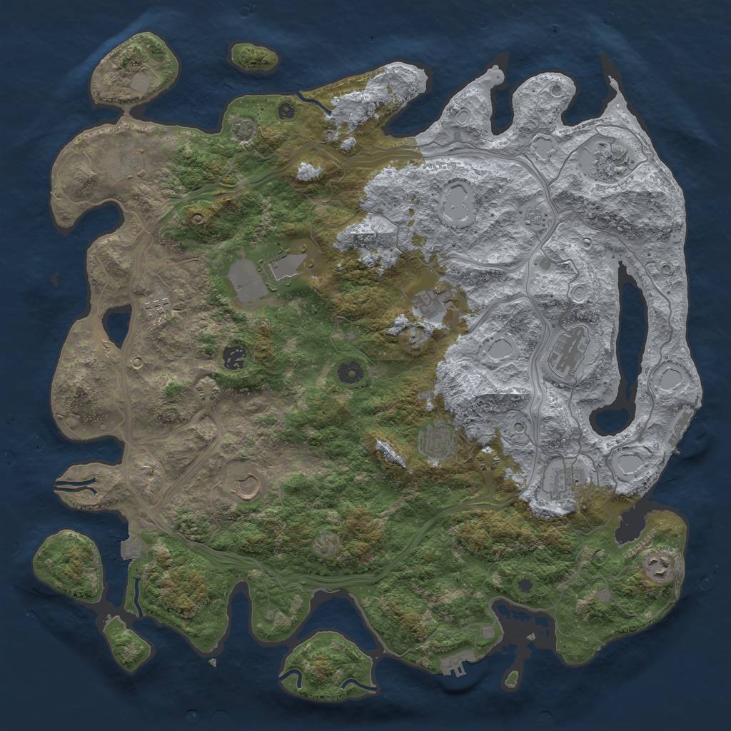 Rust Map: Procedural Map, Size: 4500, Seed: 2018358099, 19 Monuments