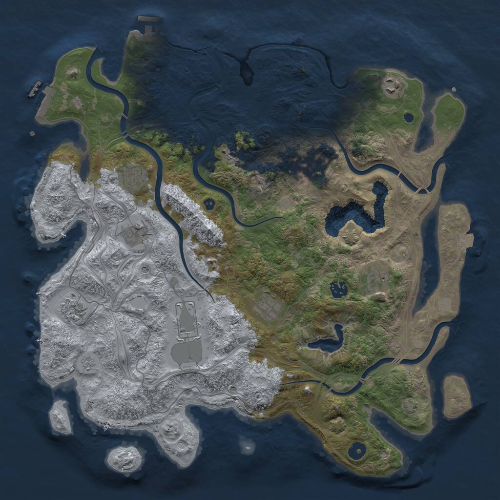 Rust Map: Procedural Map, Size: 4300, Seed: 70320241, 16 Monuments