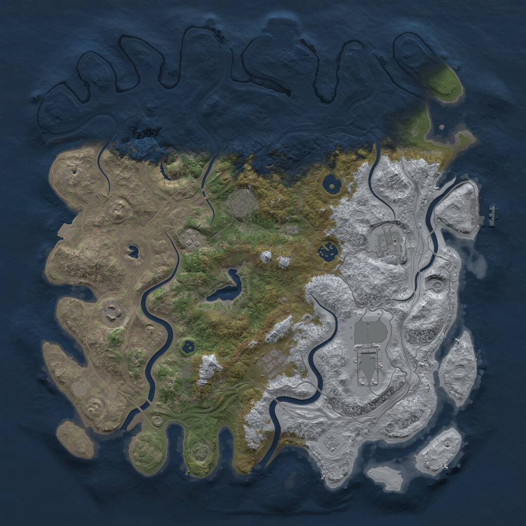 Rust Map: Procedural Map, Size: 4250, Seed: 451944782, 13 Monuments