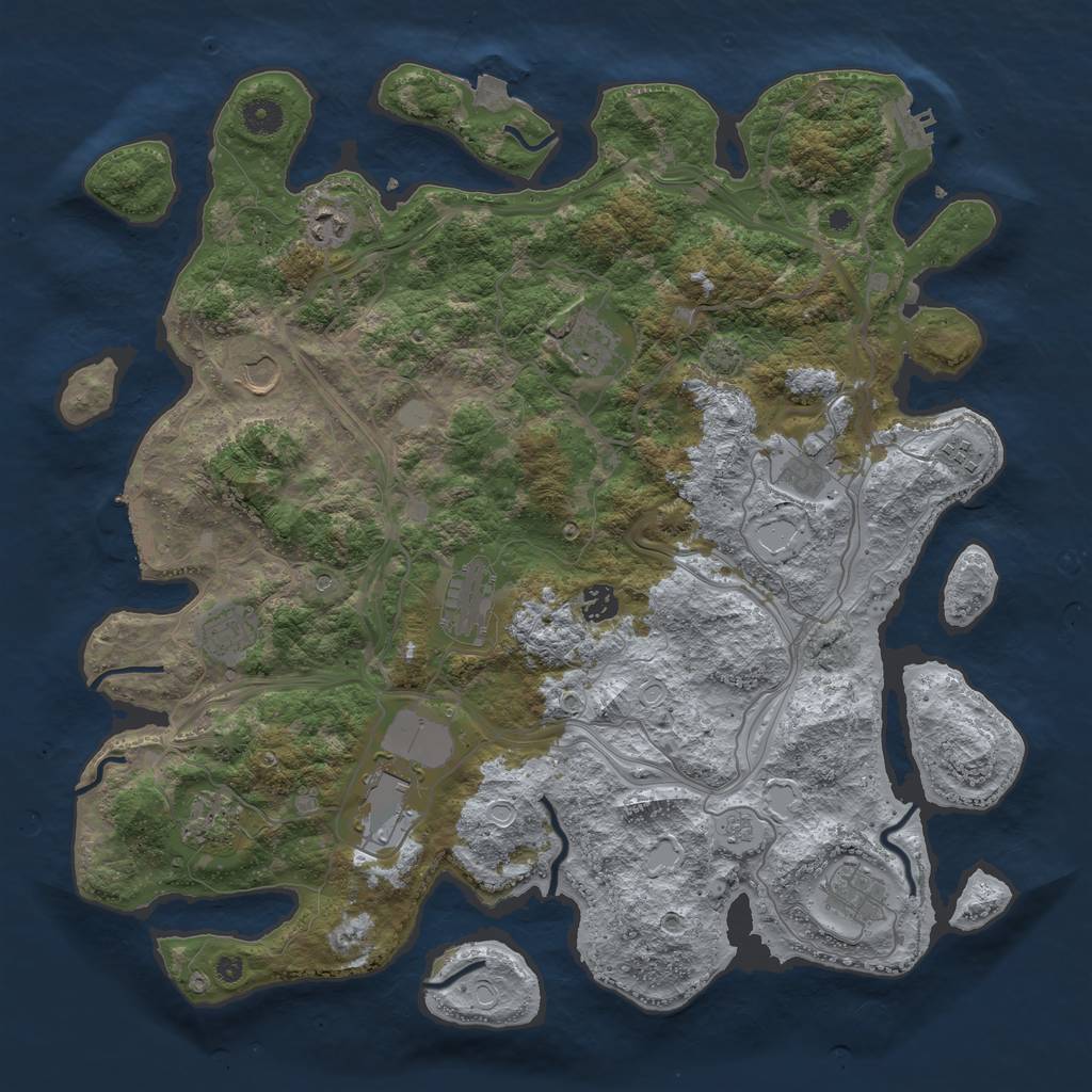 Rust Map: Procedural Map, Size: 4250, Seed: 1950081396, 19 Monuments