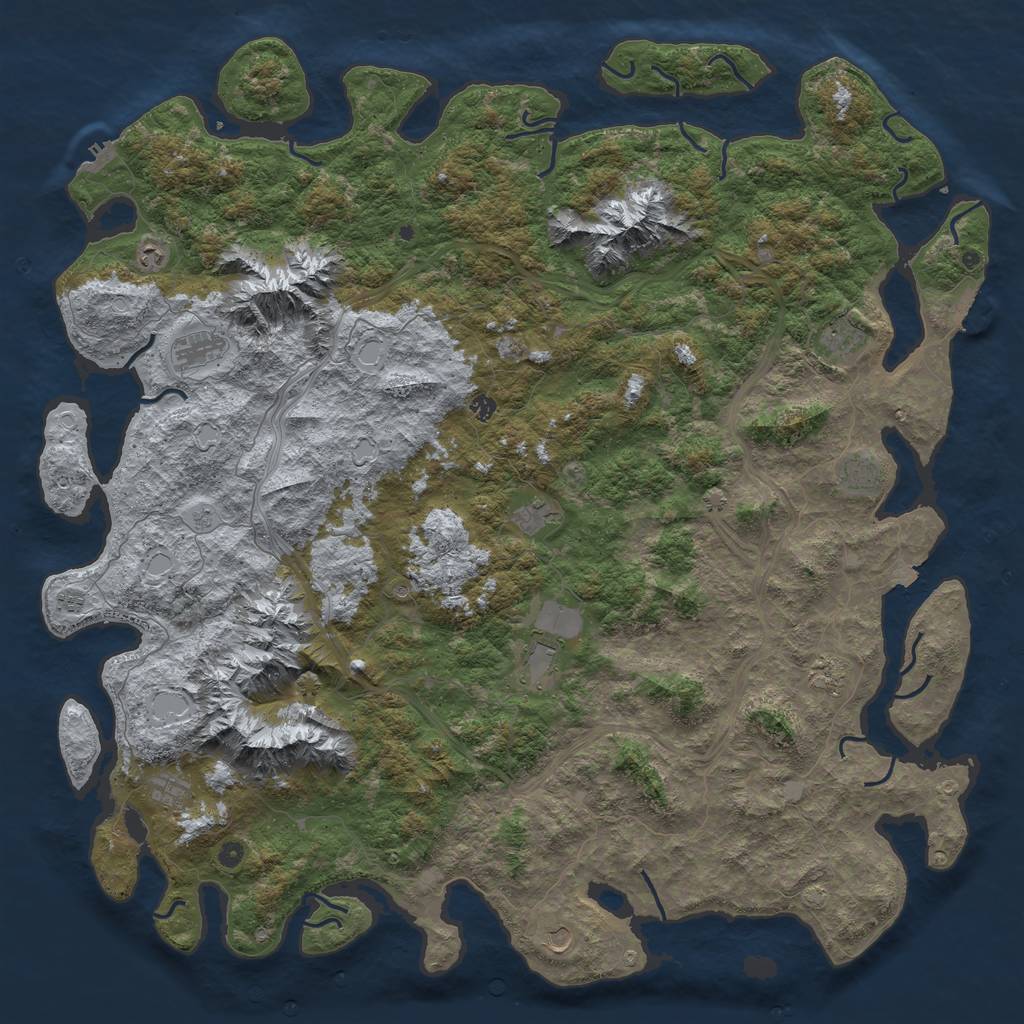 Rust Map: Procedural Map, Size: 6000, Seed: 1960, 19 Monuments