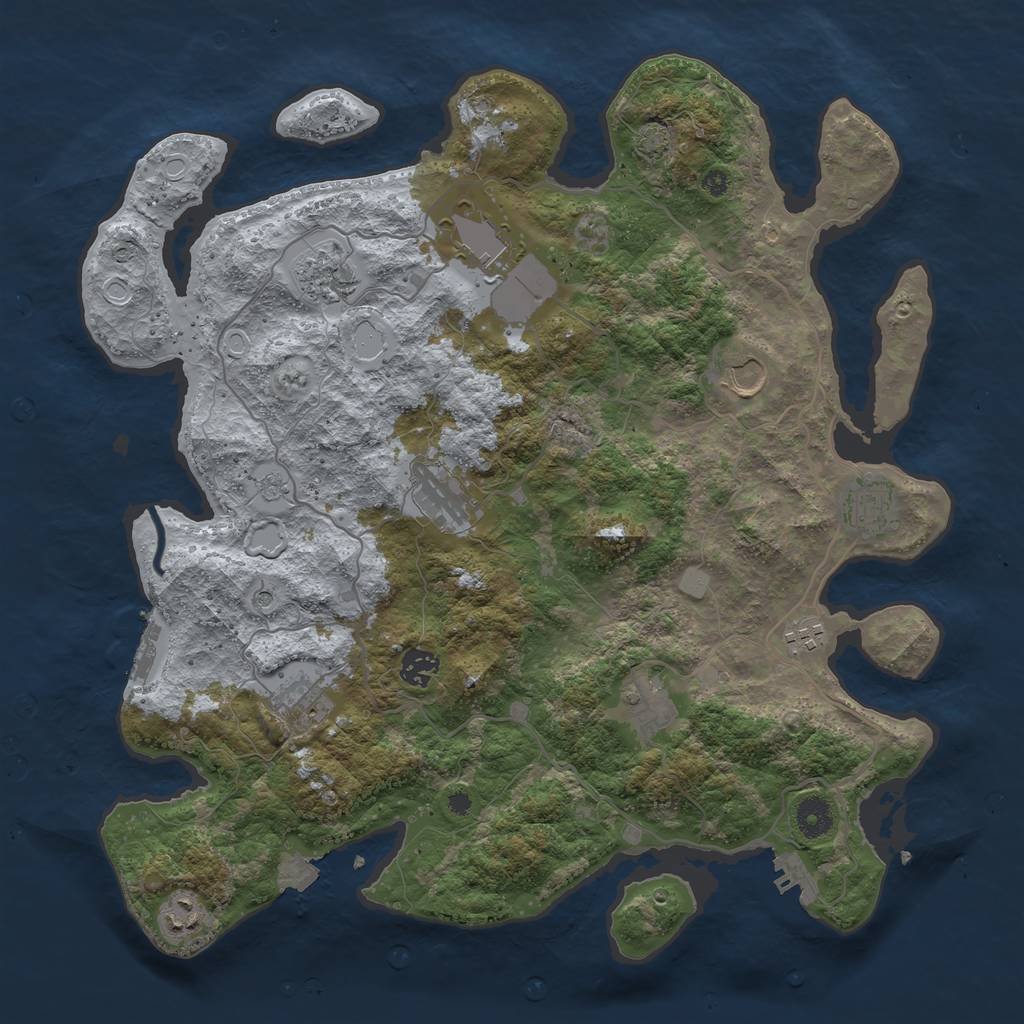 Rust Map: Procedural Map, Size: 4000, Seed: 157232685, 18 Monuments