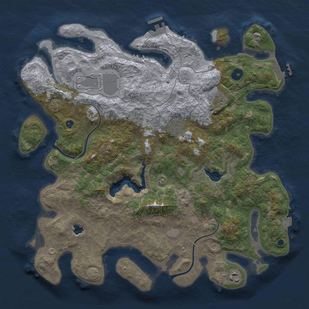 Rust Map: Procedural Map, Size: 4000, Seed: 1584705492, 11 Monuments