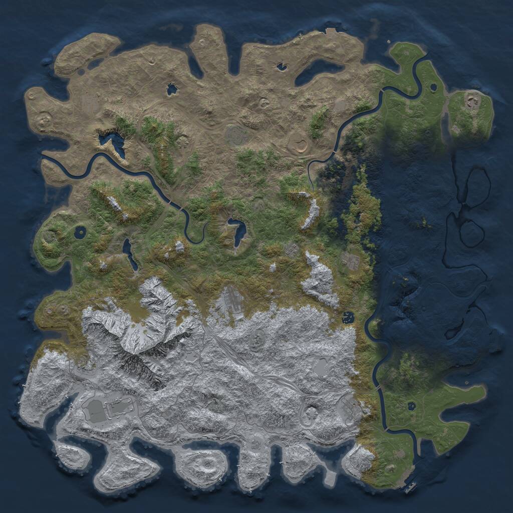 Rust Map: Procedural Map, Size: 6000, Seed: 652206216, 17 Monuments