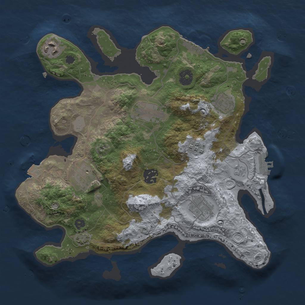Rust Map: Procedural Map, Size: 3000, Seed: 1540926, 14 Monuments