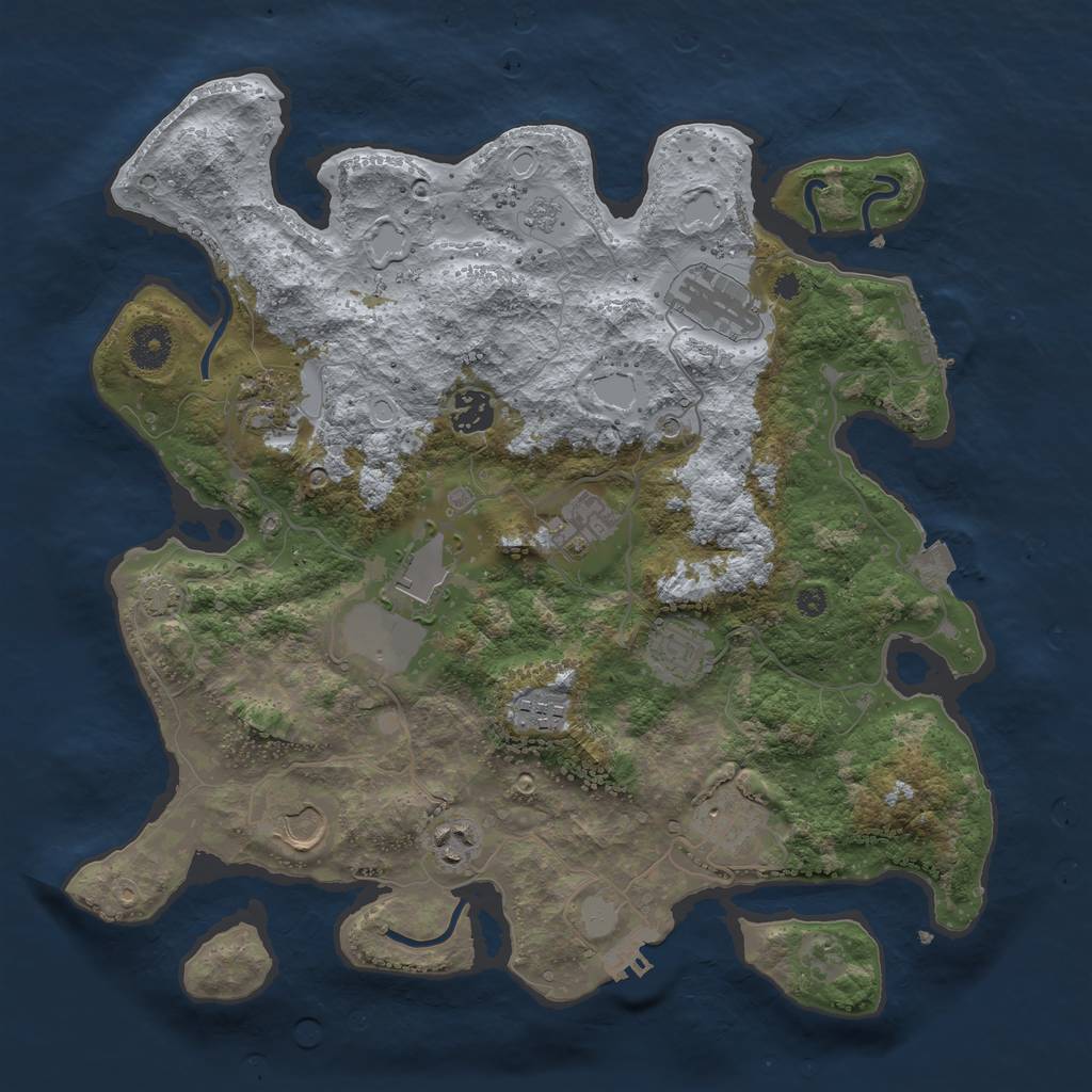 Rust Map: Procedural Map, Size: 3700, Seed: 37178111, 18 Monuments