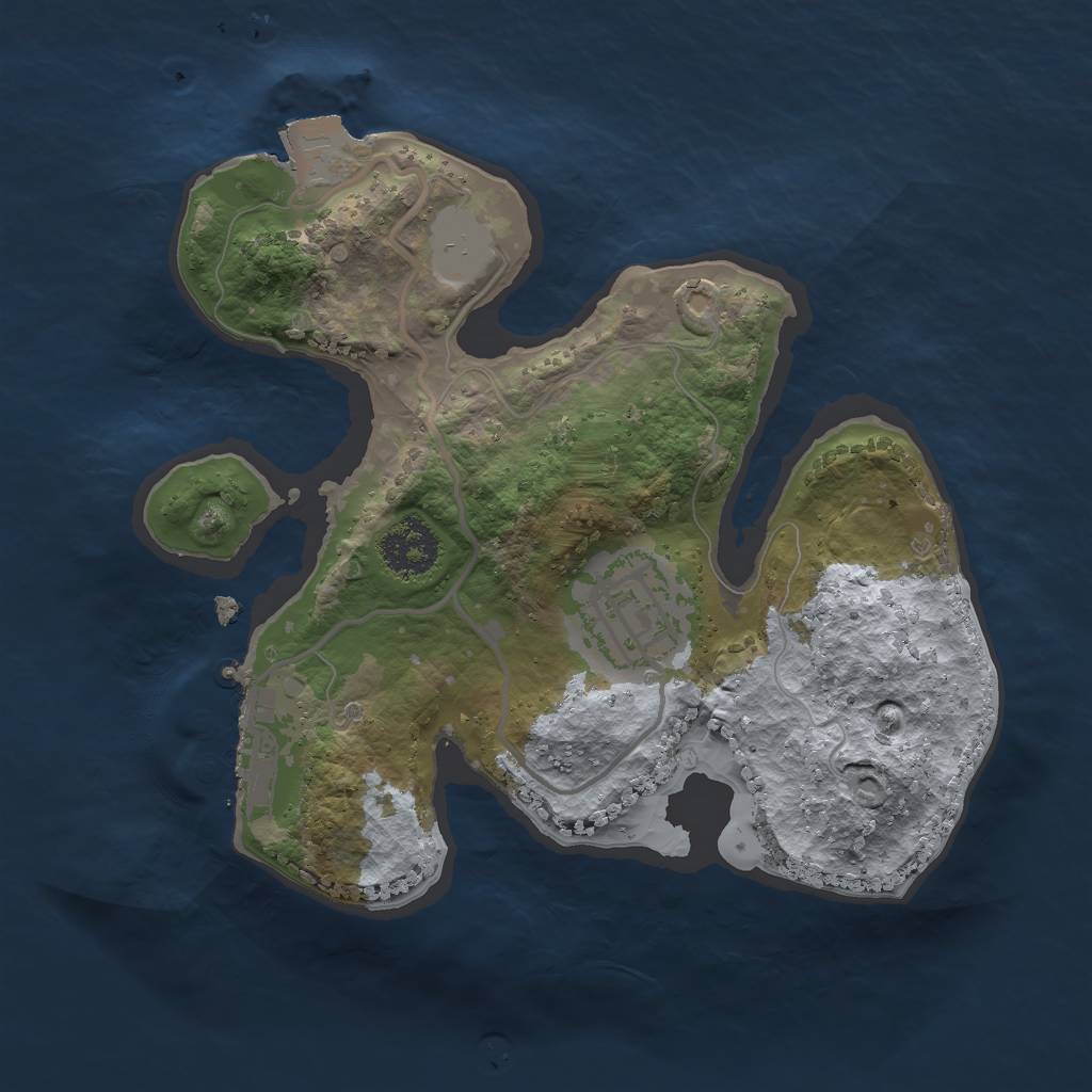 Rust Map: Procedural Map, Size: 2000, Seed: 42836, 5 Monuments