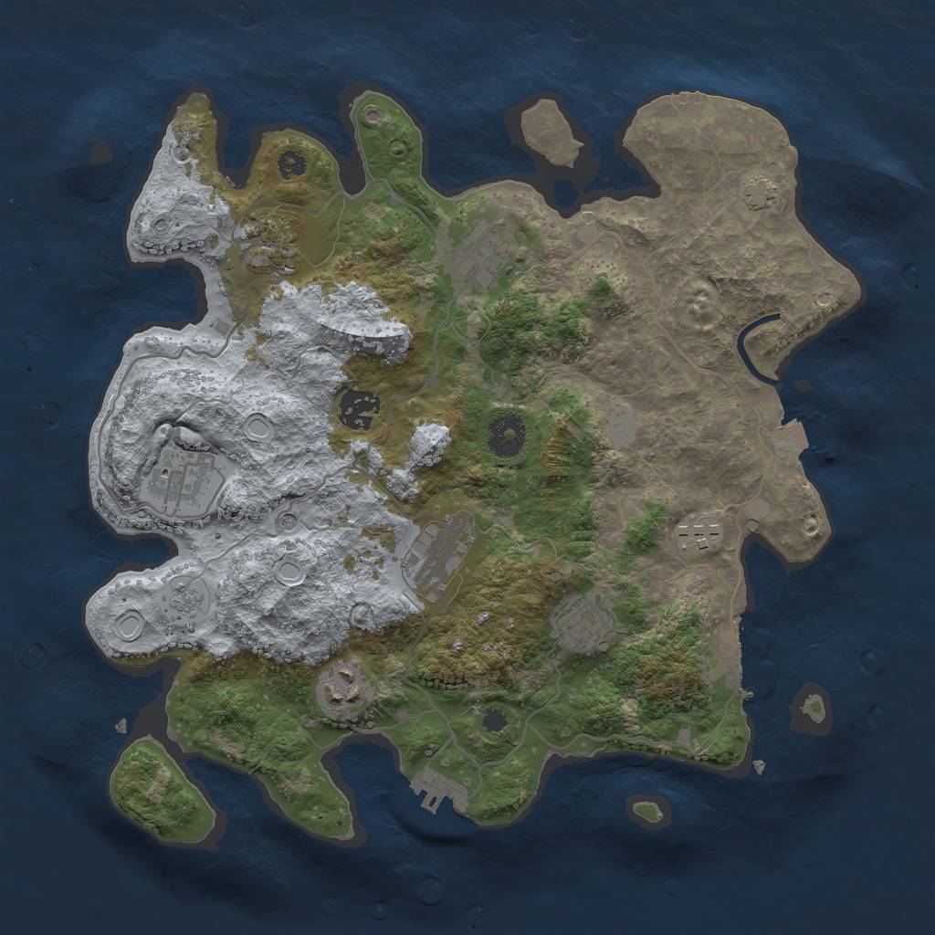 Rust Map: Procedural Map, Size: 3400, Seed: 85536401, 16 Monuments