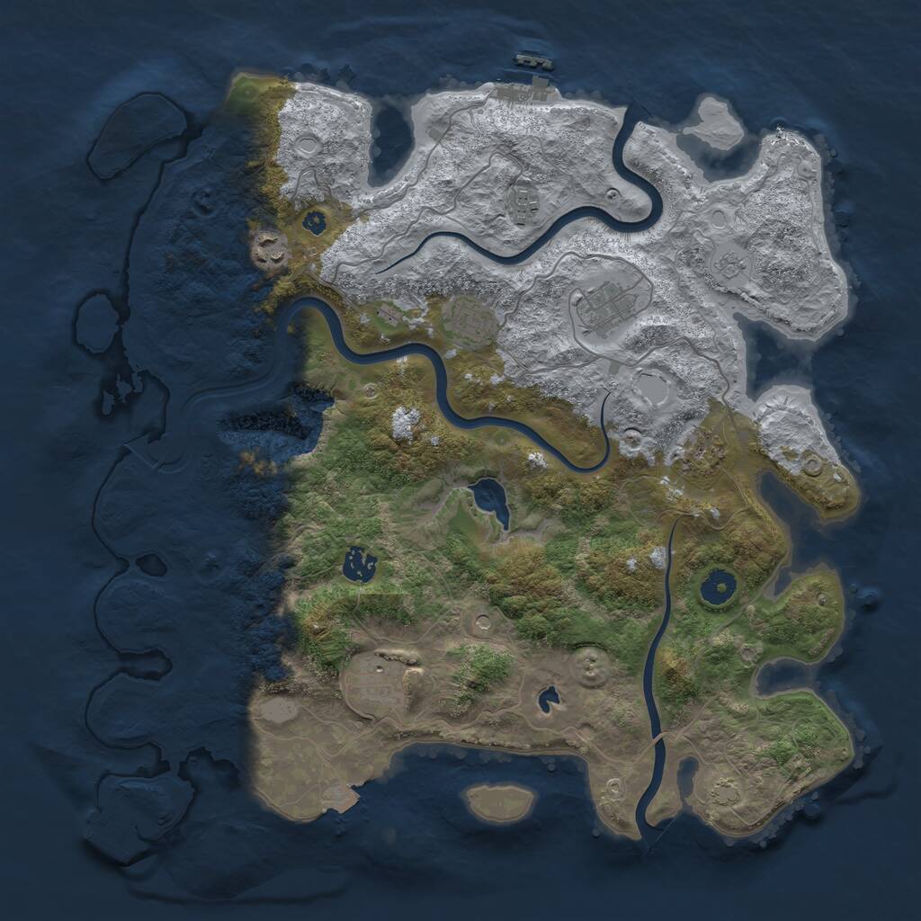 Rust Map: Procedural Map, Size: 4000, Seed: 81887888, 13 Monuments