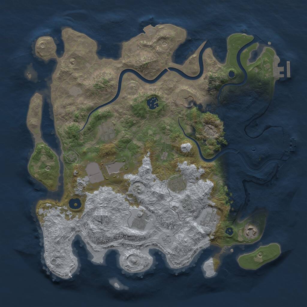 Rust Map: Procedural Map, Size: 3850, Seed: 89162842, 15 Monuments