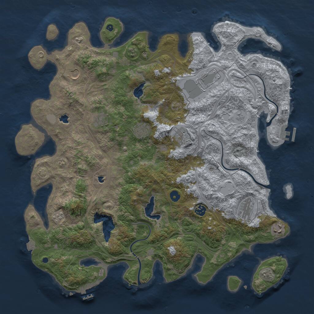 Rust Map: Procedural Map, Size: 4500, Seed: 105700674, 15 Monuments