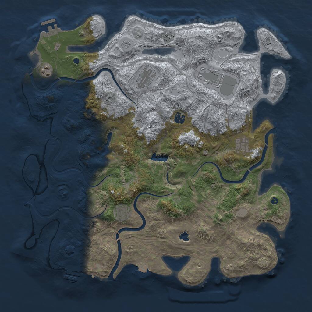Rust Map: Procedural Map, Size: 4300, Seed: 14013744, 13 Monuments
