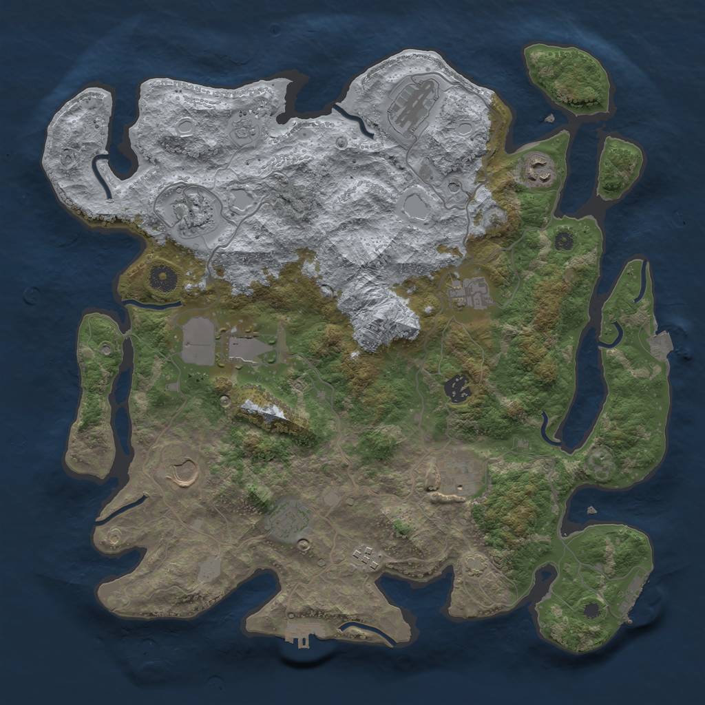 Rust Map: Procedural Map, Size: 3850, Seed: 99115632, 18 Monuments