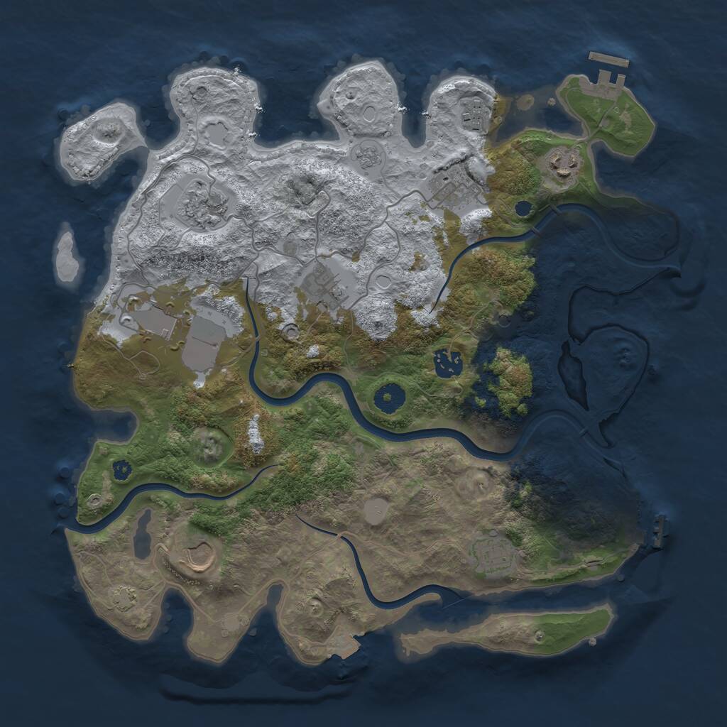 Rust Map: Procedural Map, Size: 3650, Seed: 32960836, 15 Monuments