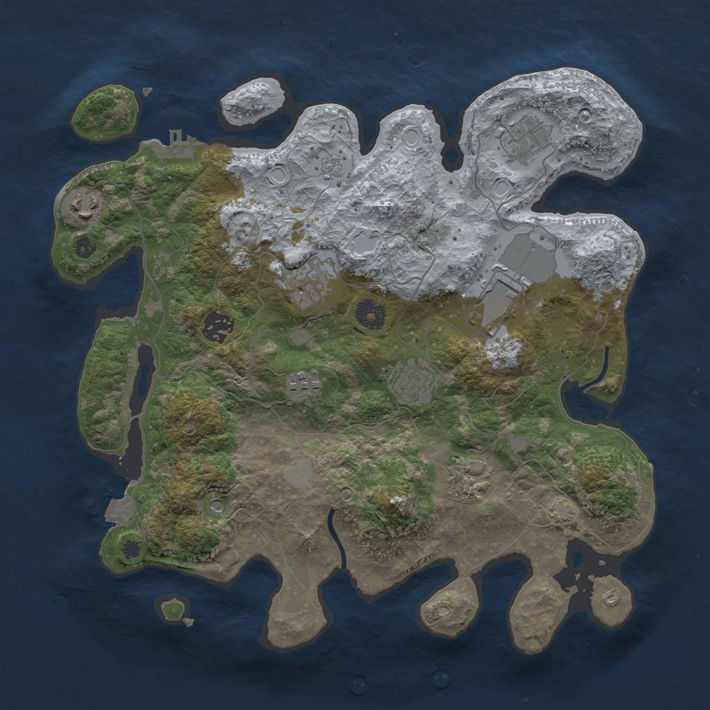 Rust Map: Procedural Map, Size: 3500, Seed: 567247413, 15 Monuments