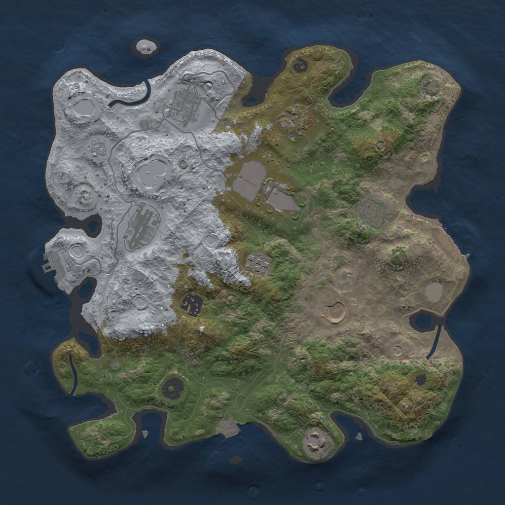 Rust Map: Procedural Map, Size: 3500, Seed: 1364956888, 17 Monuments