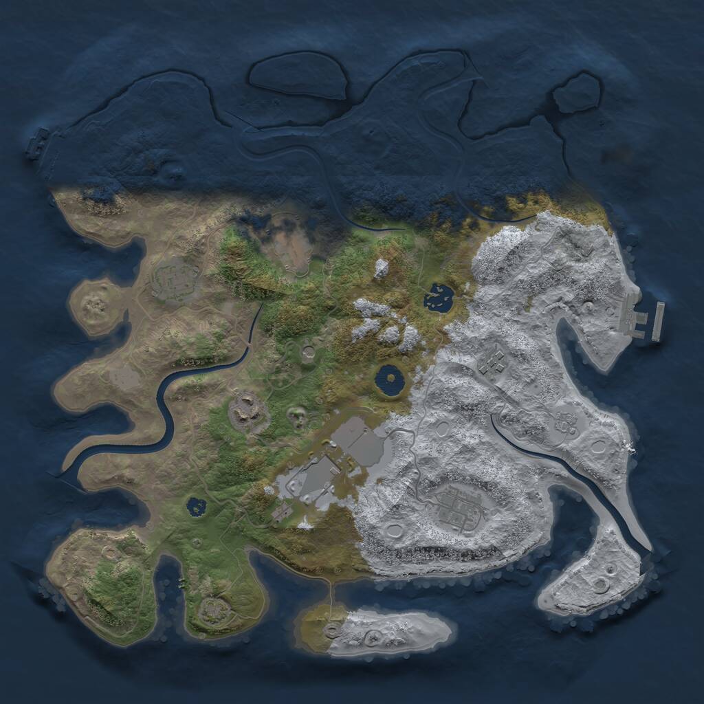 Rust Map: Procedural Map, Size: 3600, Seed: 11603, 13 Monuments