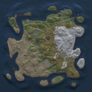 Thumbnail Rust Map: Procedural Map, Size: 3500, Seed: 20907578, 15 Monuments