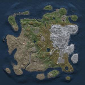 Thumbnail Rust Map: Procedural Map, Size: 3500, Seed: 20907578, 12 Monuments