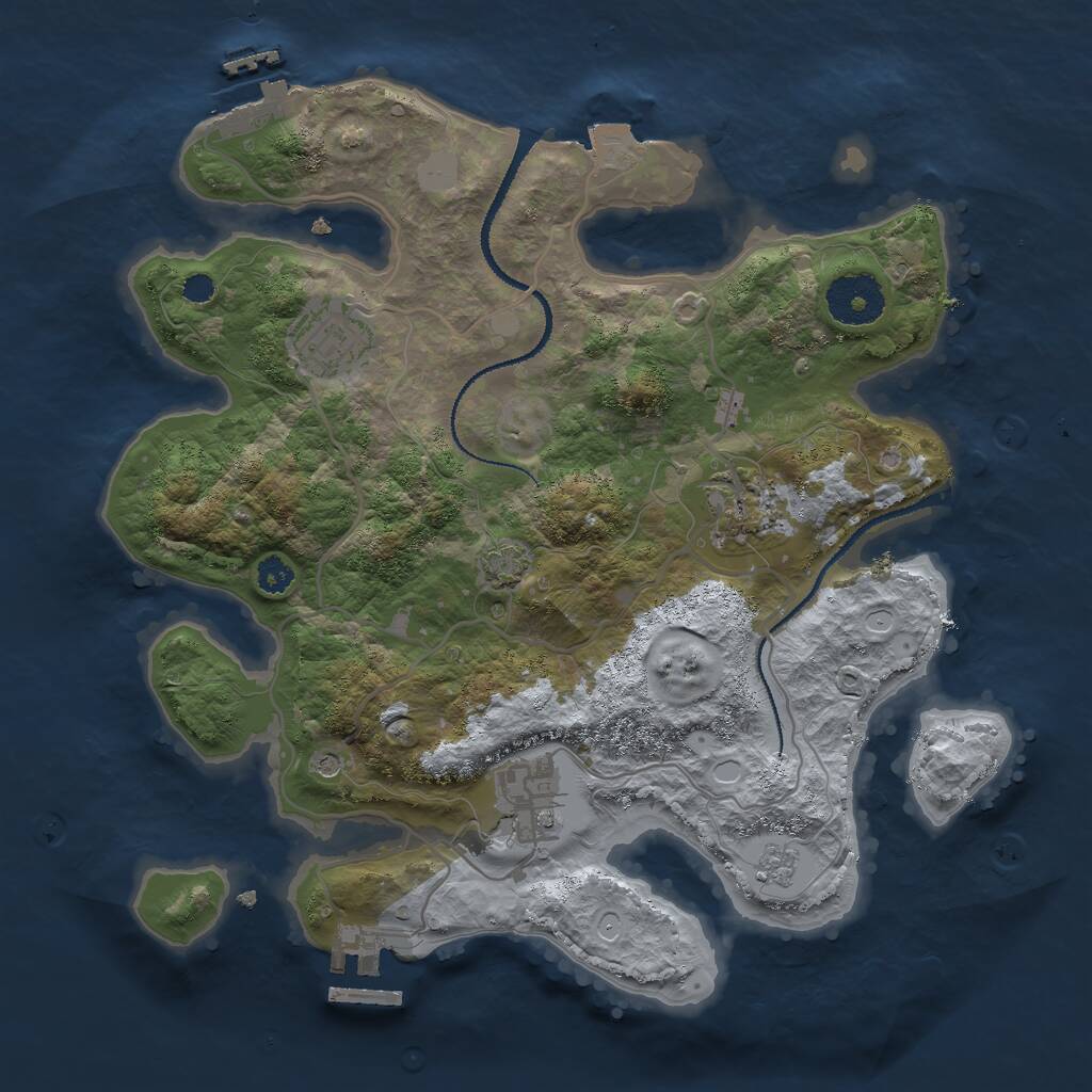 Rust Map: Procedural Map, Size: 3000, Seed: 84, 9 Monuments