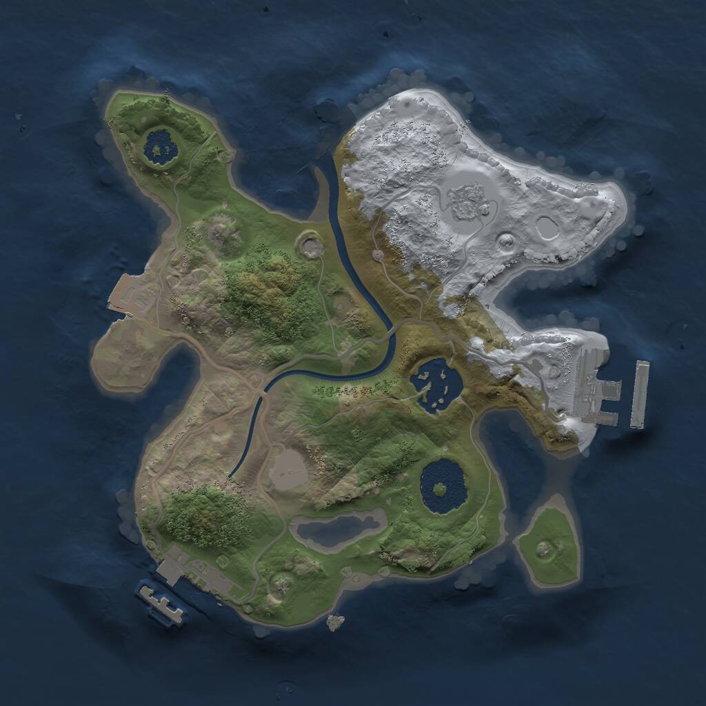 Rust Map: Procedural Map, Size: 2100, Seed: 94676554, 5 Monuments