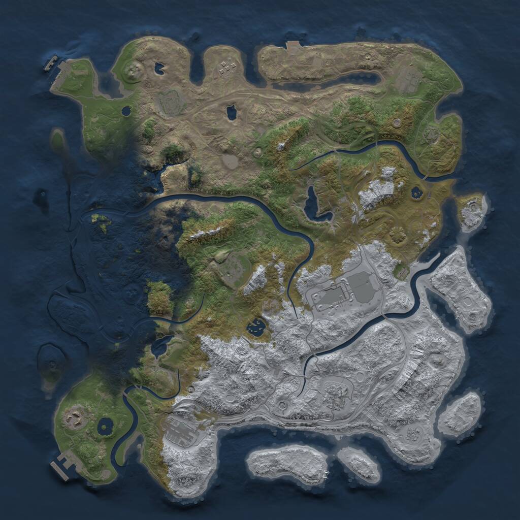 Rust Map: Procedural Map, Size: 4500, Seed: 336918512, 15 Monuments