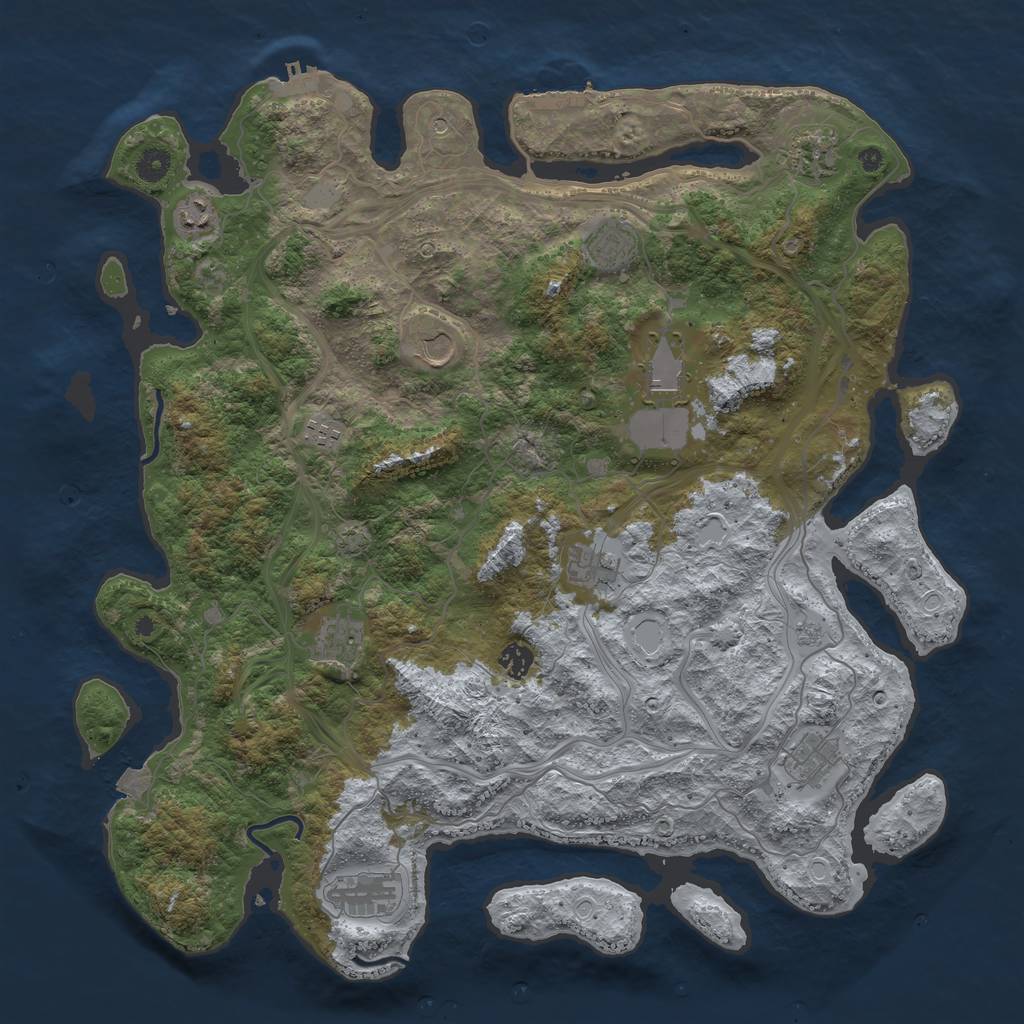 Rust Map: Procedural Map, Size: 4500, Seed: 336918512, 19 Monuments