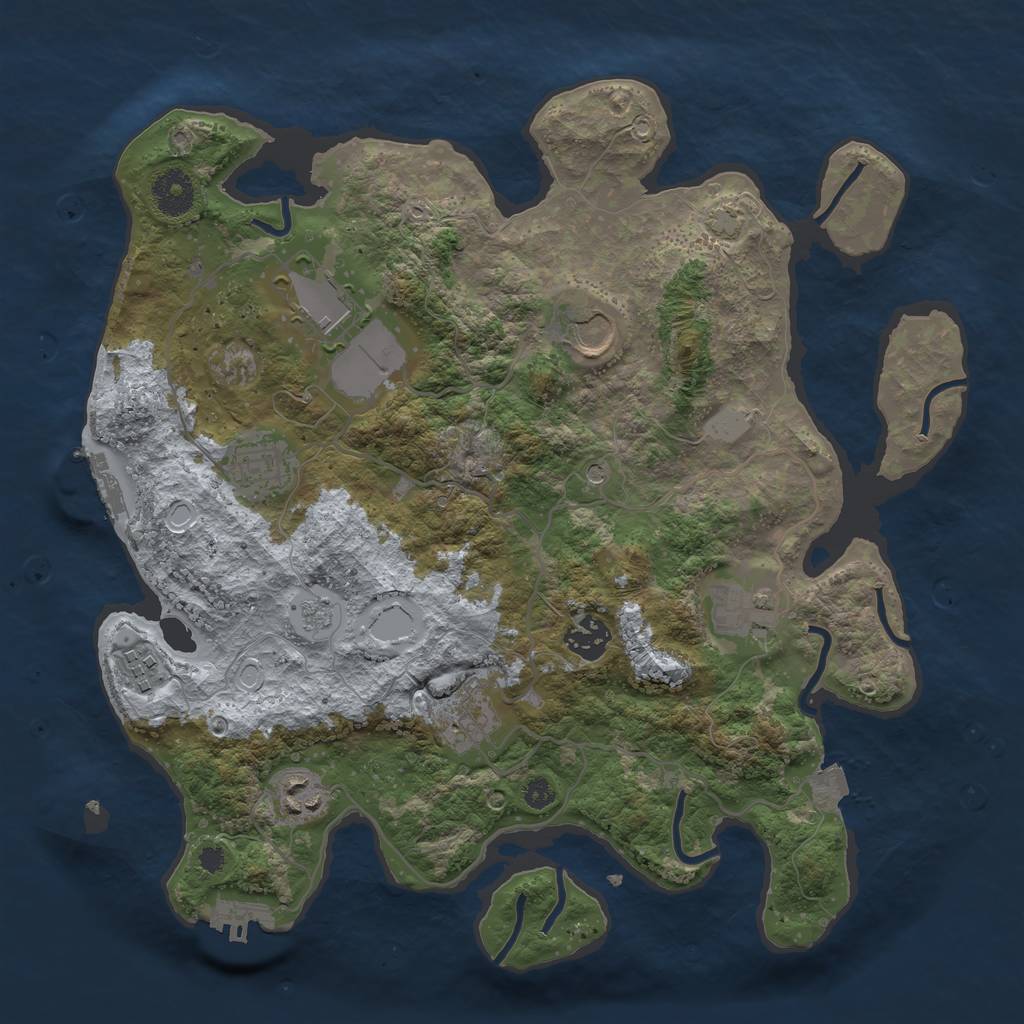 Rust Map: Procedural Map, Size: 3500, Seed: 7032024, 16 Monuments