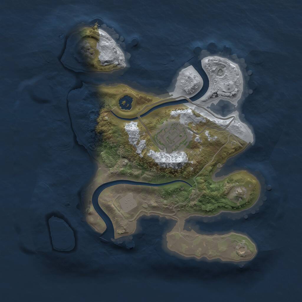 Rust Map: Procedural Map, Size: 2100, Seed: 28, 2 Monuments