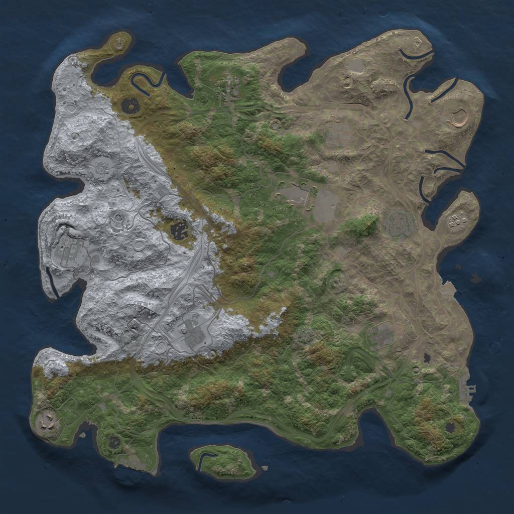 Rust Map: Procedural Map, Size: 4250, Seed: 2011286361, 19 Monuments