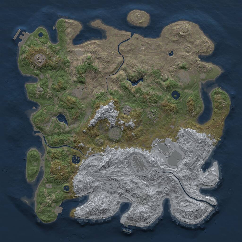 Rust Map: Procedural Map, Size: 4250, Seed: 1462652332, 15 Monuments
