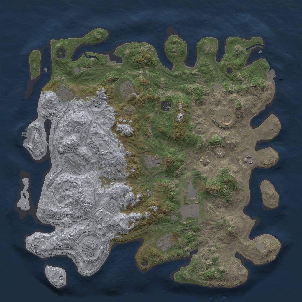 Rust Map: Procedural Map, Size: 4250, Seed: 774563365, 18 Monuments