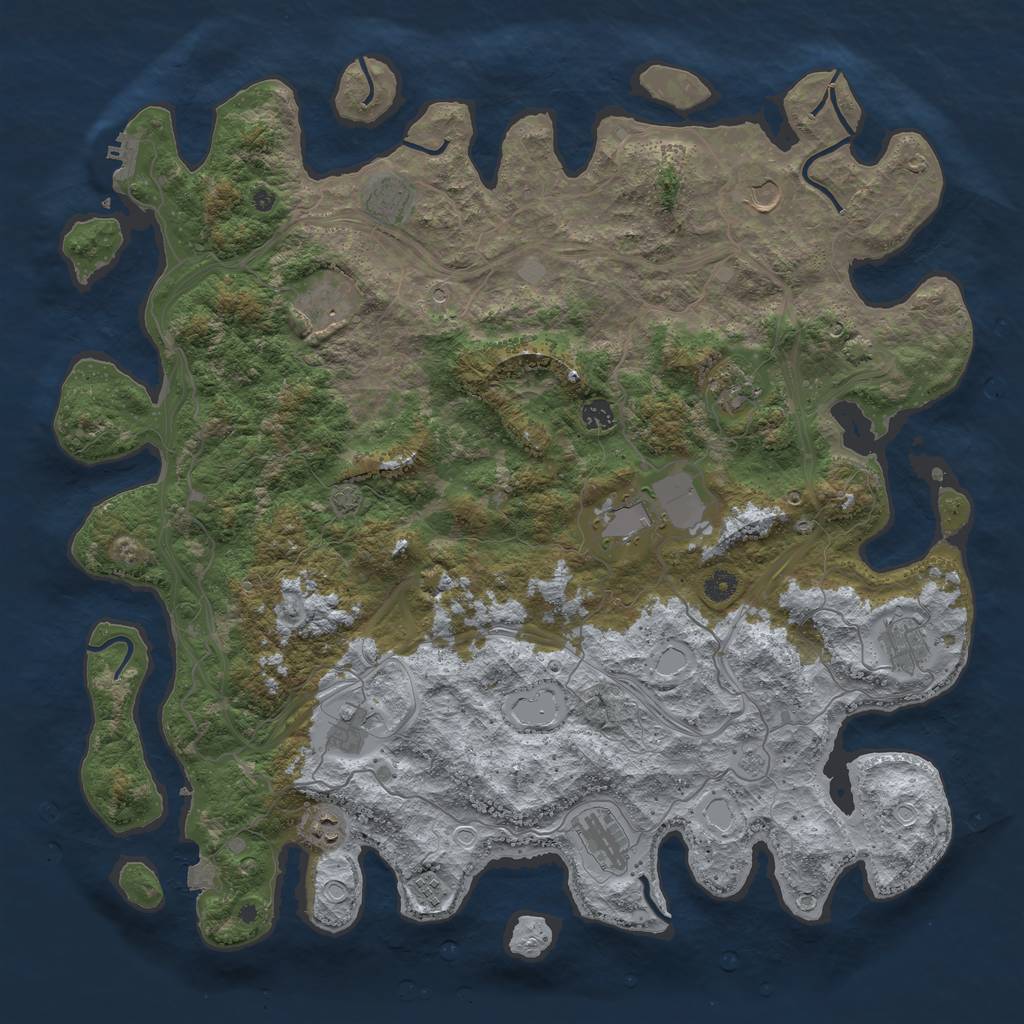 Rust Map: Procedural Map, Size: 4800, Seed: 896413915, 18 Monuments