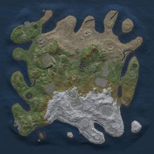 Thumbnail Rust Map: Procedural Map, Size: 3500, Seed: 994781678, 17 Monuments