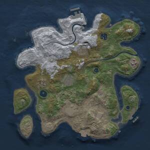 Thumbnail Rust Map: Procedural Map, Size: 3200, Seed: 546912048, 12 Monuments