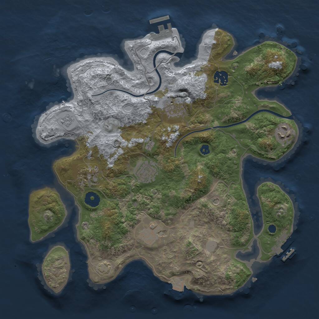 Rust Map: Procedural Map, Size: 3200, Seed: 546912048, 12 Monuments