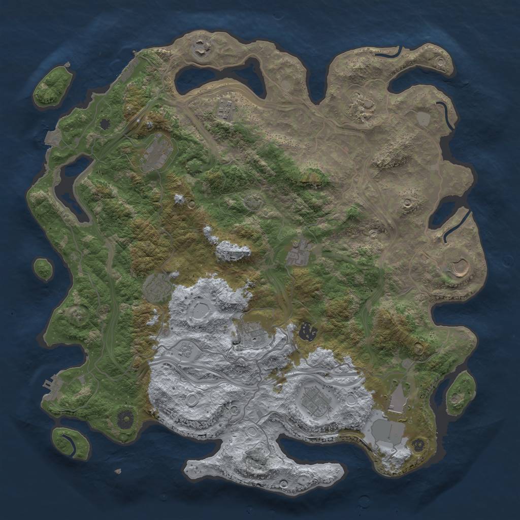 Rust Map: Procedural Map, Size: 4250, Seed: 1948472482, 19 Monuments