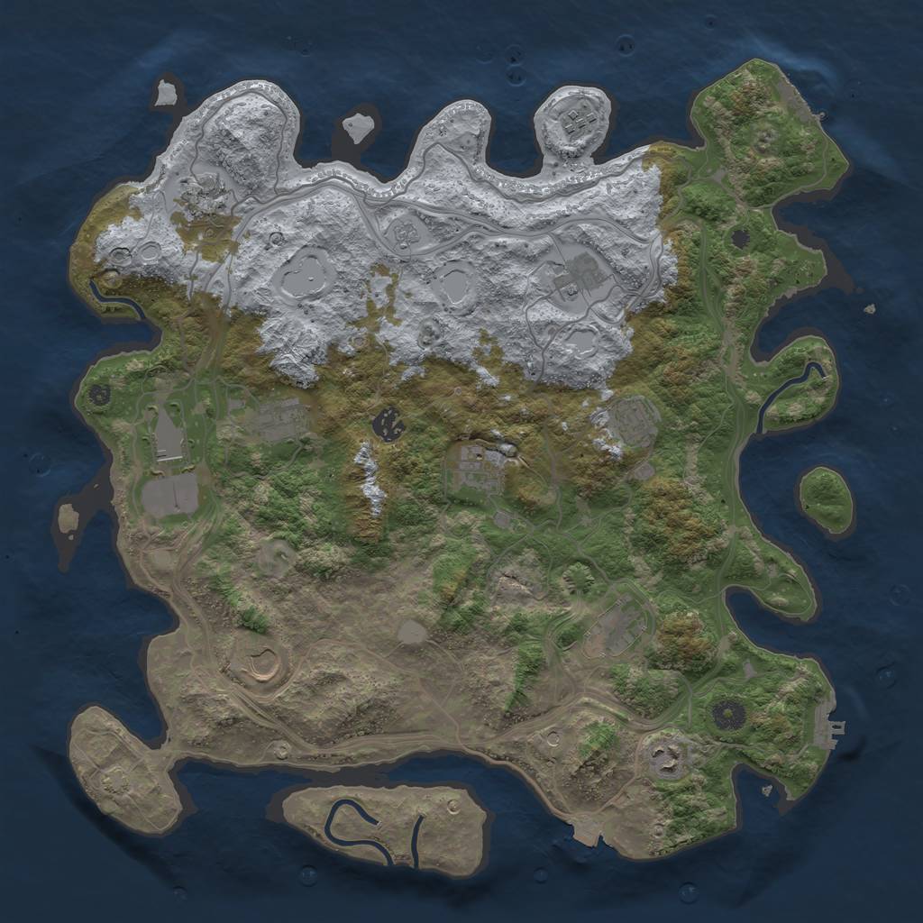 Rust Map: Procedural Map, Size: 4250, Seed: 1857950929, 19 Monuments
