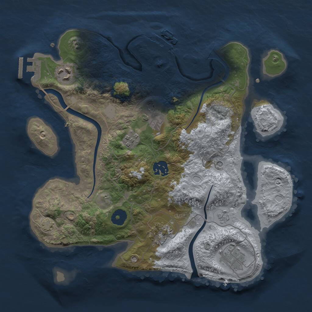 Rust Map: Procedural Map, Size: 3000, Seed: 942259018, 12 Monuments