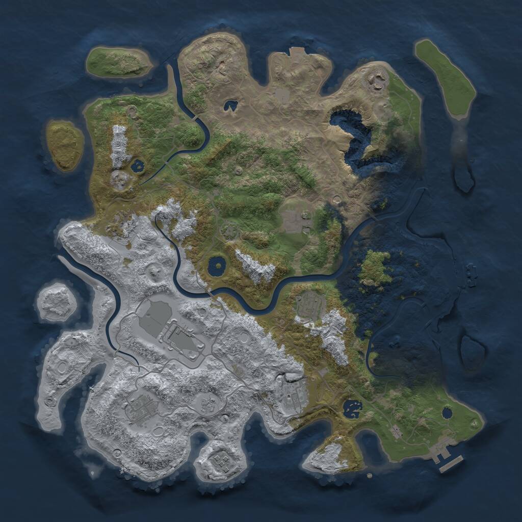 Rust Map: Procedural Map, Size: 4000, Seed: 2083199925, 15 Monuments
