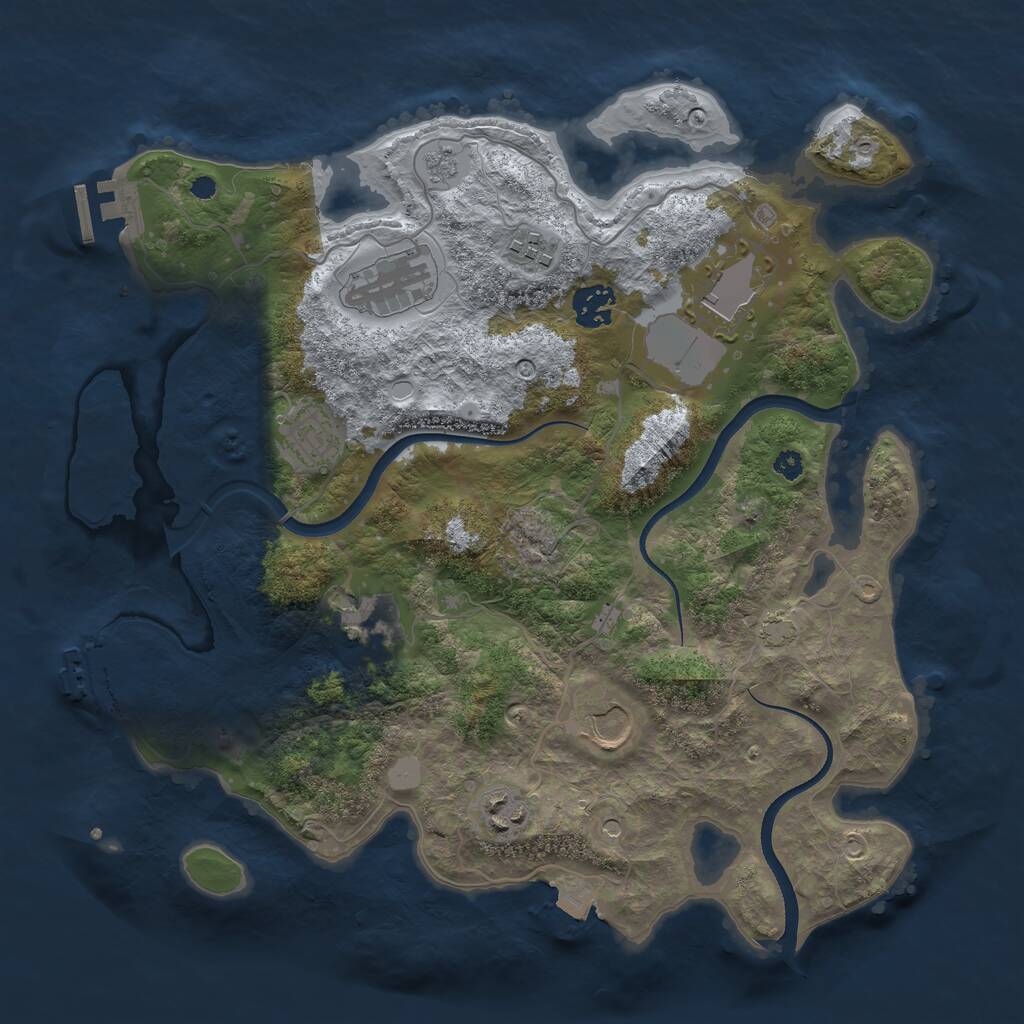 Rust Map: Procedural Map, Size: 3500, Seed: 7512, 14 Monuments