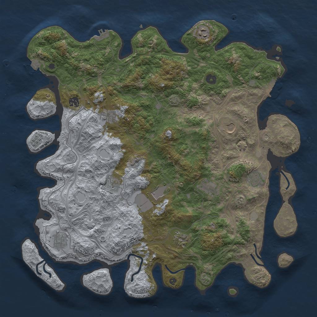 Rust Map: Procedural Map, Size: 4500, Seed: 346676810, 19 Monuments