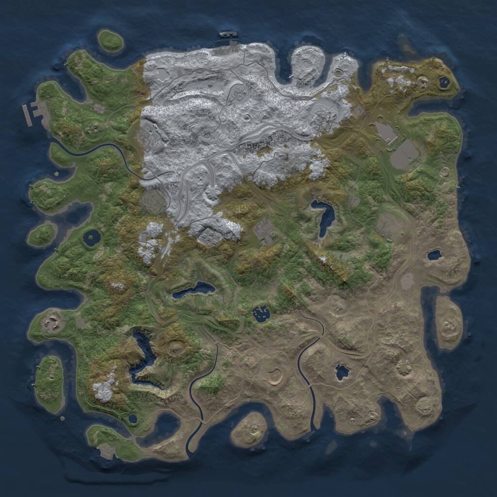 Rust Map: Procedural Map, Size: 4500, Seed: 788161813, 16 Monuments